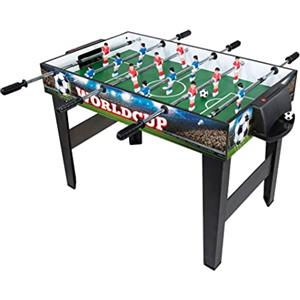 Teorema Giocattoli, calcio balilla edizione worldcup, biliardino da casa con 2 palline e segnapunti e aste telescopiche, tavolo calciobalilla per adulti e bambini, altezza 69 cm