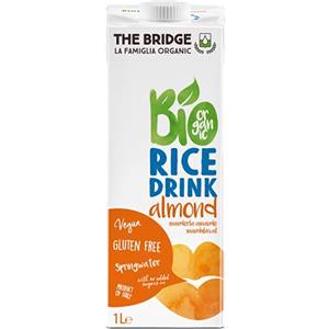 The Bridge - Bio Rice Drink Almond - Bevanda Biologica a base di Riso alla Mandorla (Formato da 1 litro, Scatola da 12 pezzi)
