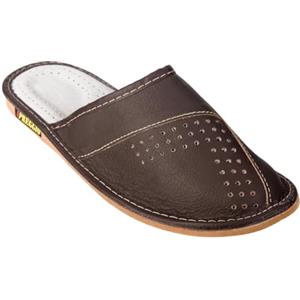 APREGGIO - Pantofole Da Uomo In Pelle - Pantofole In Pelle - Ciabatte Da Uomo - Ciabatte Da Casa Uomo - Slipper - Marrone chiaro - Taglia 46 EU