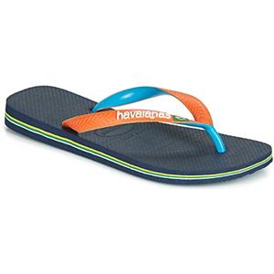 Havaianas Brasil Mix, Infradito Unisex - Adulto, Navy Neon Orange, 33/34 EU
