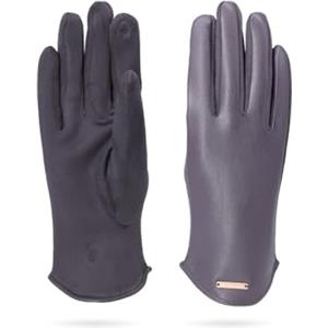 QUEEN HELENA Guanti Invernali Casual Eleganti Donna G22-4 (Taglia Unica, Grigio)
