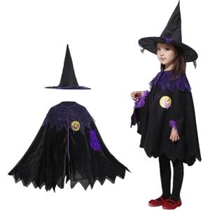 FuouYA Costume Halloween Bambino,Vestito Halloween Bambina,Vestitos Strega Bambina,Vestito Halloween Bambino,Costume Stregas Bambinas Vestitos Da Strega Bambinas Vestitos Halloweenn Ragazza 140