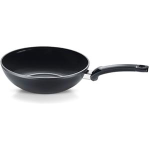 Fissler Ceratal Orbit Black Padella Wok in alluminio, da 28 cm di diametro e 3.7 l, con rivestimento antiaderente in ceramica, bordo alto, senza PFAS/PTFE, per fornelli a induzione