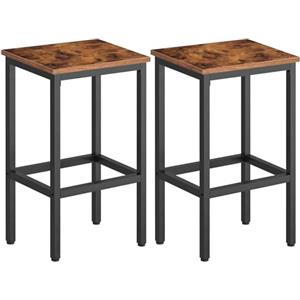HOOBRO Sgabelli da Bar, Set di 2 Sedia da Bar, 40 x 30 x 65 CM, con Poggiapiedi, Struttura Metallica Nera, Robusto e Comfort, per Soggiorno, Sala da Pranzo, Cucina, Marrone Vintage EBF65BY01G1