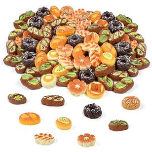 Vunanvu 110 Pezzi Mini Cibo in Miniatura Cibo in Miniatura per Bambole Accessori Pane in Miniatura Pane Misti per Bambole e Cucina per Decorare la Casa delle Bambole e per Giochi di Ruolo