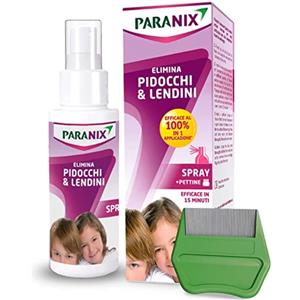 PARANIX Spray Trattamento Pidocchi e Lendini 100 ml Pettine - Doppia Azione, Adatto per Adulti e Bambini