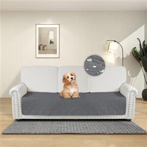 DUJUIKE Copridivano 100% impermeabile per cani, coperta per animali domestici, protezione per mobili per bambini e animali domestici, con fondo antiscivolo, per 3 posti (Grigio, 76 x 180 cm)