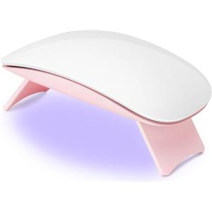 Madenia Mini Lampada UV LED Unghie, 6W USB Portatile Lampada Unghie, Mini Lampada UV con 60s Timer, Fornetto Unghie Semipermanente per Smalto Gel, Shellact per Principianti, Rosa