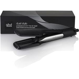 ghd Duet Style, Piastra Asciugacapelli Professionale 2 in 1 ad Aria Calda, Capelli Lisci e Lucenti fino a 48H Senza Danni Termici, Tecnologia Air Fusion, Coprilamelle Incluso, Nero