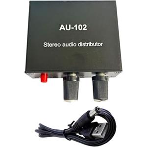 YiNLuax AU~102 Distributore di segnali sonori uditivi a due canali 1 in 2 uscite per cuffie amplificatore scheda segnali pre-amplificatore