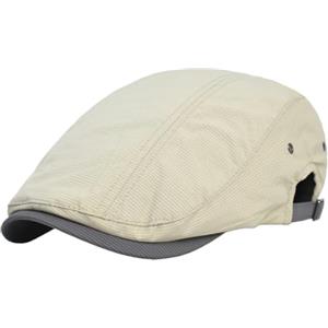 ZIHDKE Berretto piatto con visiera, morbido e resistente, traspirante, for uomo donna, ad asciugatura rapida estivo Per All'aperto(Beige)