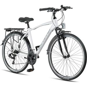 Licorne Bike Bicicletta da trekking Premium in 28 per uomo, ragazzo e donna e cambio a 21 marce, City Bike Life M-V-ATB (bianco, 0, millimetri, 0, centimetri, 0, decimetro, 0, metri, 0, Km)