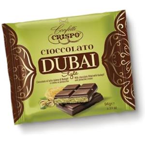Generico Crispo Dubai Style Tavoletta di Cioccolato al Latte Ripieno di Pasta Kadayif e Crema al Pistacchio 94g