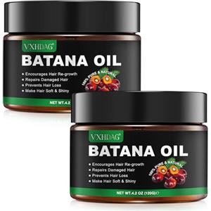 DXYMN Olio di Batana per la crescita dei capelli - Olio di Botana 100% naturale, elimina le doppie punte, ripristina i capelli danneggiati, migliora la luminosità dei capelli (2 Packs 2x120 G)