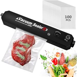 PORFOYO Macchina Sottovuoto Alimenti: Macchina Sottovuoto Professionale per Cibi Secchi e Umidi, Macchina per Sottovuoto per Alimenti, Macchina Sottovuoto Vacuum Sealer con 100 Sacchetti Sottovuoto Alimenti