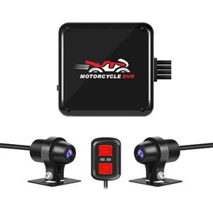 VSYSTO Dash Cam Moto, Fotocamera per Moto Obiettivo Grandangolare 140° Anteriore e Posteriore 1080P, Videocamera Impermeabile con WiFi, WDR, Visione Notturna, Sensore G, Registrazione in loop(nero)