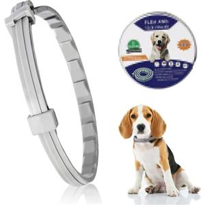Lonimia Collare Antipulci Cane, Collare Antipulci per Cani Impermeabile, 63 cm, Naturali Collare Antipulci e Zecche per Cani.