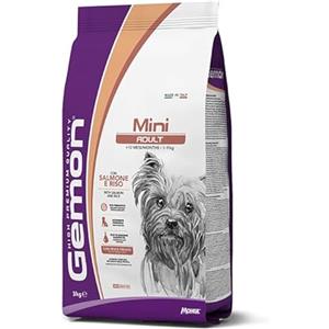 Generico GEMON Cane Mini Adult con Salmone e Riso | alimento secco completo per cani adulti di taglia mini, altamente digeribile, Made in Italy, monoproteico, 1 confezione da 3kg.