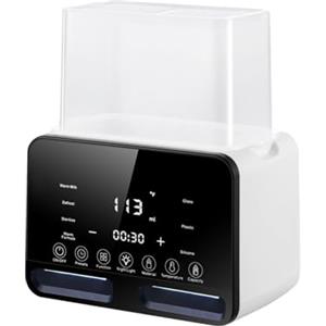 jackfru Scaldabiberon 9 in 1, doppio sterilizzatore con display LCD, riscaldamento e sbrinamento rapido degli alimenti per bambini, senza BPA, controllo accurato della temperatura per latte materno o