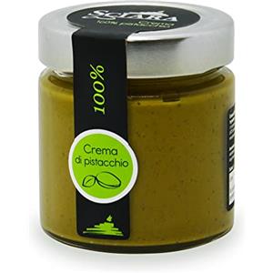 SCIARA - Crema 100% Pistacchio. Crema di Pistacchio al naturale e genuina. Senza zucchero, senza lattosio, senza glutine. Pasta pura di pistacchio. Da spalmare o per gelati e prodotti di pasticceria.