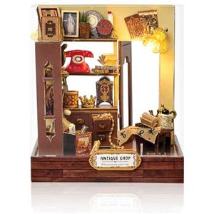 Cuteefun Kit Case in Miniatura da Costruire per Principianti, Miniature Casa delle Bambole Fai da Te con Mobili Copertura Antipolvere e Strumenti, Regali Creativi Artigianali (Caccia al Tesoro)