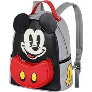 Disney Zaino Heady Nero Topolino - 24,5 x 29 cm, Capacità 8 L, Zaino urbano con tasche