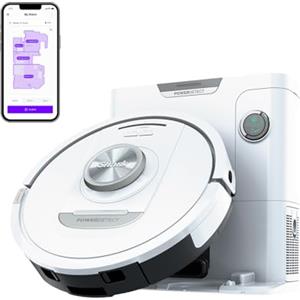 Shark PowerDetect Aspirapolvere Robot Autosvuotante, Mappatura 3D LiDAR, Antiallergeni, Antiodore, Evitamento Ostacoli NeverStuck, Tappeti, Pavimenti, Peli di Animali, Wi-Fi, App, Bianco, AV2820VEEUWH