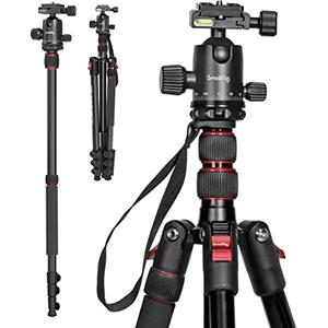 SMALLRIG Treppiede per Fotocamera in Alluminio Leggero da 78" (198 cm), Monopiede Pieghevole per DSLR da Viaggio, Carico Utile Massimo 15 kg (33 Libbre), Altezza da 18,5" a 78" - 3474C