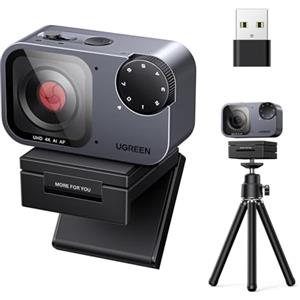 UGREEN FineCam Pro 4K Webcam 30FPS 1/2" Sensore Controllo Gestuale AI Mirino Automatico Antirumore AI 7 Filtri 2 Microfoni PDAF Autofocus per Windows macOS Linux Streaming Teams YouTube Skype Zoom