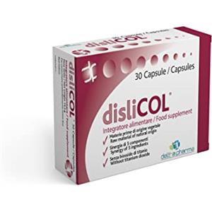 Deltha Pharma Dislicol Integratore Alimentare di Riso Rosso Fermentato (monacolina K), Policosanoli, Acido folico, Estratti di Carciofo e Poligonio (resveratrolo), utile per il controllo del colesterolo - 30 caps
