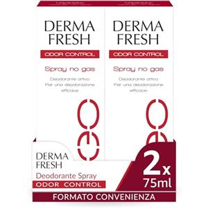 Dermafresh Odor Control, Deodorante Attivo Spray, Antiodore, No Gas, 2 Deodoranti da 100 ml