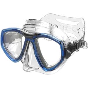SEAC One, Maschera Sub per Immersioni Subacquee e Snorkeling con Custodia, Predisposizione Graduata per Miopia Unisex Adulto, Trasparente/Blu