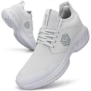 Giniros Sneakers Uomo Scarpe Running Ginnastica Corsa Leggere Traspiranti Casual Sportive Palestra Trekking Mesh Basket Comode Outdoor Fitness Jogging 45 Grigio