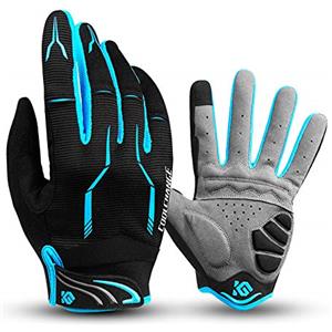 I Kua Fly Guanti Ciclismo in Gel Antiscivolo e Antiurto Guanti MTB con Touchscreen Guanti da Ciclismo Moto per Donna e Uomo (Blu, S)