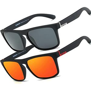 HGDGears Occhiali da sole polarizzati per uomini donne guida ciclismo pesca retrò occhiali da sole protezione UV（Rosso+Nero ）