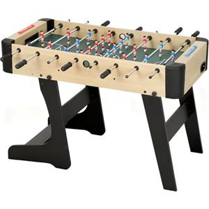 SPORTNOW Calcio Balilla Pieghevole per Casa con Maniglie Antiscivolo, 8 Aste, 22 Giocatori, 2 Palline, Segnapunti, Biliardino per Bambini Adulti Scuola Ufficio Feste, 118x107.5x78 cm, Color Legno