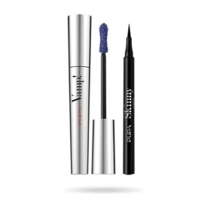 Pupa Mascara Vamp! (Colore Deep Night) + Eyeliner Skinny Liner (Colore Extra Black) - Ciglia dal Volume smisurato e intensificate con Penna ultra slim, Tratto facile e super sottile