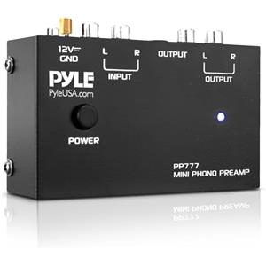 Pyle Preamplificatore Phono, Amplificatore Audio per Giradischi Mini Elettronico Stereo con Ingressi RCA e Uscite, Operazione a Basso Rumore