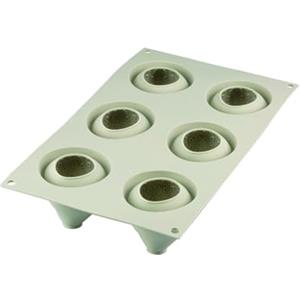 Silikomart | Stampo in Silicone per Monoporzioni FRAGOLE E PANNA, Antiaderente, 6 Cavità, Confezione da 8 Stampi per Dolci, Ø 59 h 61 mm Volume 6 x 95 ml Tot. 570 ml