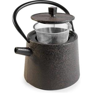 IBILI Teiera in ghisa nera, 1,2 litri, interno smaltato, adatta per l'induzione