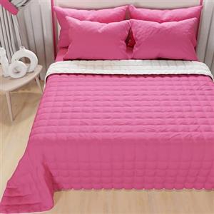 PETTI Artigiani Italiani - Trapuntino Matrimoniale, Trapuntino Leggero Double Face, Copriletto Trapuntato, Trapunta Leggera Estiva, Fuxia Bianco