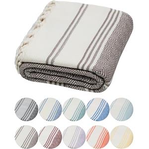 DEMMEX Telo Hammam Peshtemal in Cotone Turco Organico - Asciugatura Rapida, Leggero e Compatto, Anti-Sabbia, Telo Mare e Bagno, 180x90 cm (Marrone)