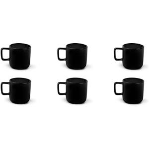 Excelsa Nordic Set 6 Tazzine da Caffè Nere, Ceramica Stoneware, Capacità 80 Ml.