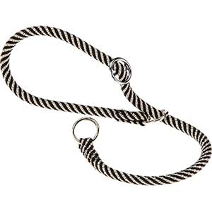 Ferplast Collare Semistrozzo SPORT, Collare per Cani, Collare da Addestramento con Anelli Regolabili, in Cordino di Nylon, Lunghezza 35 cm, spessore 8 mm, Marrone-Nero