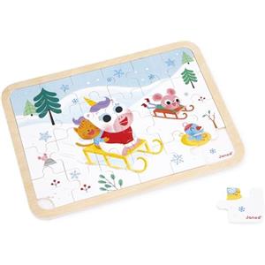 Janod Puzzle 24 Pezzi Enfant Dès 4 ans, Modello incluso + Gioco dei 5 Errori sul Tabellone, Sviluppa la Concentrazione e l'Osservazione, Prodotto FSC, J07127