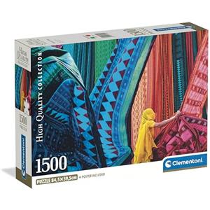 Clementoni - Puzzle 1500 Pezzi per Adulti e Ragazzi, Collection, Tema Tessuti Svolazzanti, con Poster Incluso, Compact Box, Idea Regalo Uomo e Donna, Made in Italy, 84,5x59,5 cm, 31740