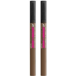 NYX Professional Makeup Gel Sopracciglia Zero to Brow Longwear 02 Ash Blonde Effetto Naturale Transfer Resistant Tenuta fino a 2 Giorni Formula Vegana con Scovolino - Set da 2
