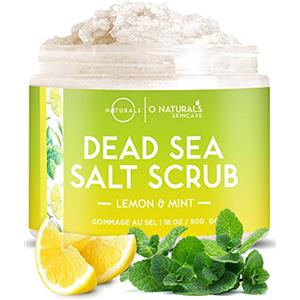 O Naturals 510g Scrub Corpo Esfoliante Limone e Menta Olio Corpo Levigante - Sale del Mar Morto Esfoliante