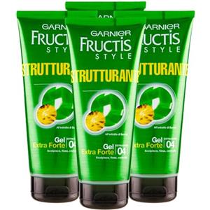 Garnier Fructis Style Gel Capelli Strutturante Fissaggio Extra Forte 04 Lunga Durata Fissa Scolpisce e Controlla i Capelli Formula con Estratto di Bambù - 4 Flaconi da 200ml