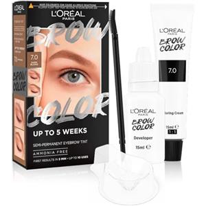 L'Oreal Paris L'Oréal Paris, Colorazione Semipermanente per Sopracciglia, Risultati Visibili in 5 minuti, Dura Fino a 5 Settimane, Senza Ammoniaca, Brow Color, Tonalità: 7.0 Dark Blonde